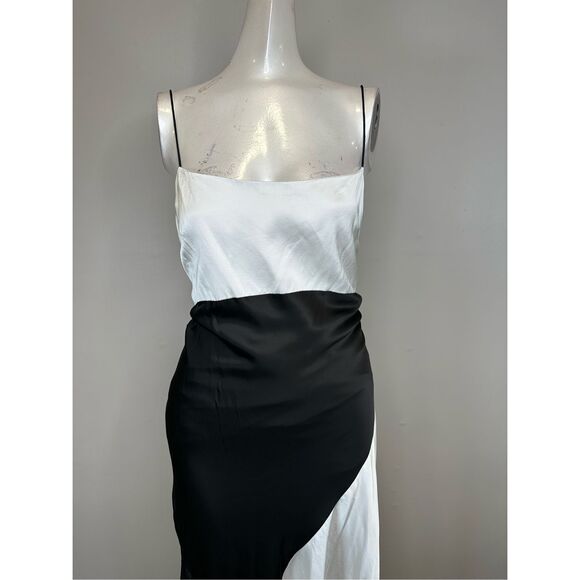 NWT ALICE + OLIVIA ROSA ASYMMETRICAL SLIP DRESS SIZE 10 $495 - Picture 5 of 9